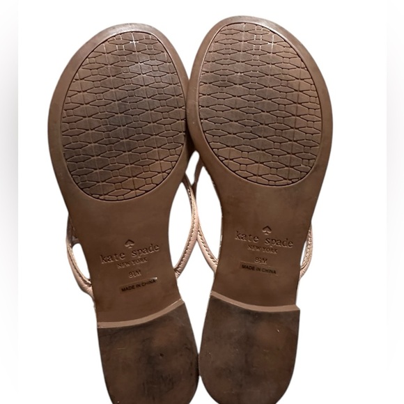 Kate Spade New York Mystic Bow Thong Sandals, Tan and Pink, Size 8 1/2 - Picture 4 of 4